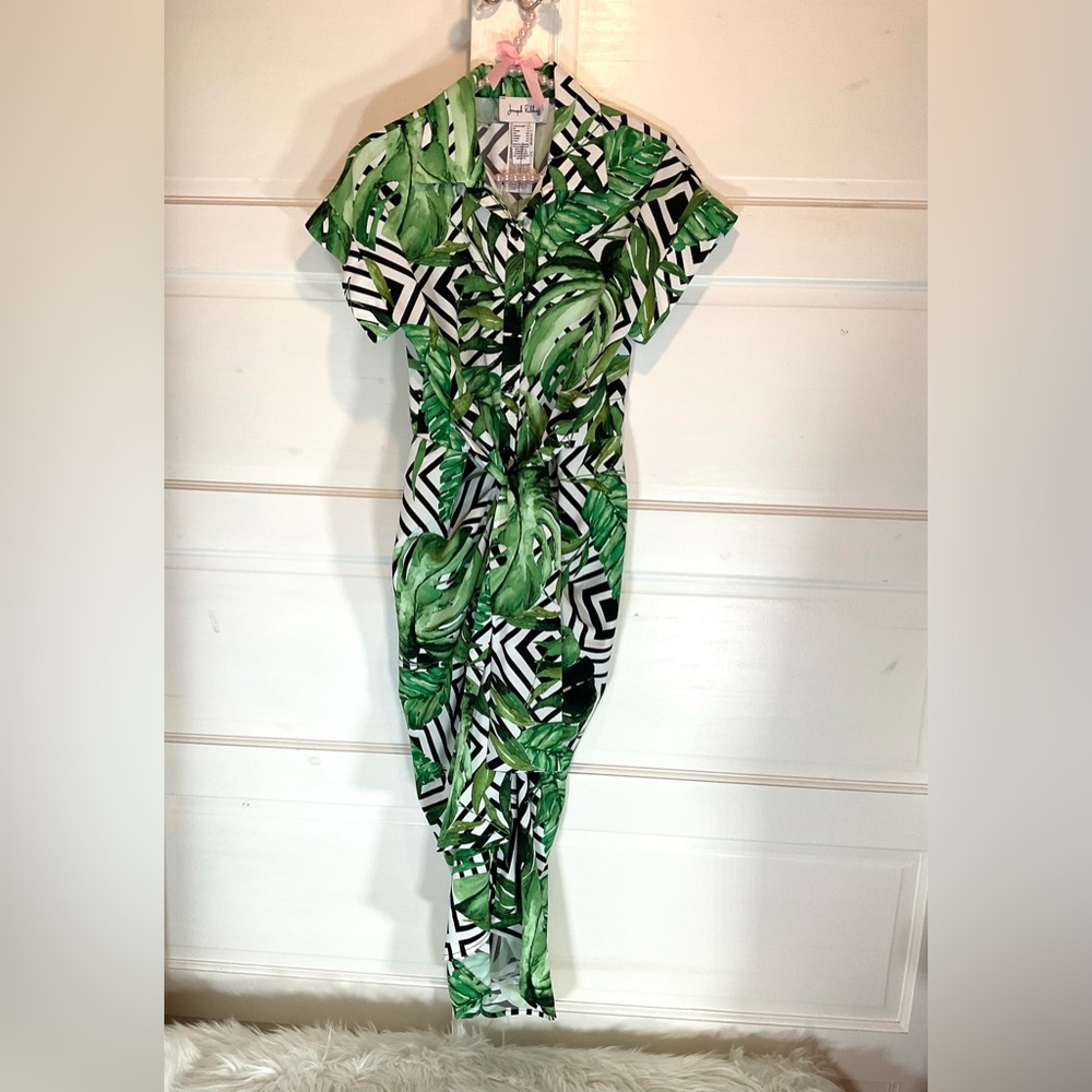 JOSEPH RIBKOFF TROPICAL 🌴 PRINT DRESS - Picture 2 of 11